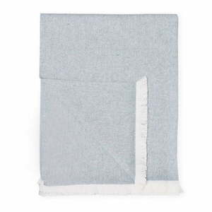 Niebieski pled z domieszką bawełny Euromant Summer Linen, 140x180 cm obraz