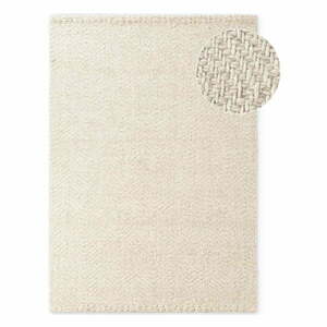 Kremowy dywan z mieszanki wełny tkany ręcznie 200x290 cm Majoli – Elle Decoration obraz