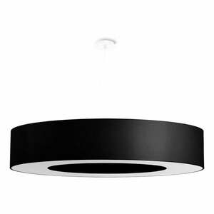 Czarna lampa wisząca z tekstylnym kloszem ø 90 cm Galata – Nice Lamps obraz