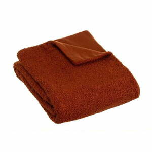 Ceglasty koc z materiału sherpa 130x160 cm Sherpa Bouclé – Casa Selección obraz