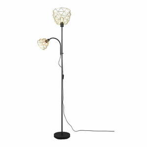 Lampa stojąca w czarno-złotym kolorze z metalowym kloszem (wys. 180 cm) Haval – Trio obraz