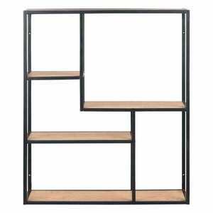 Czarno-naturalny regał ścienny w dekorze dębu 75x91 cm Seaford – Actona obraz