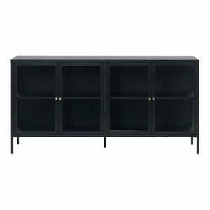 Czarna metalowa witryna 170x85 cm Carmel – Unique Furniture obraz