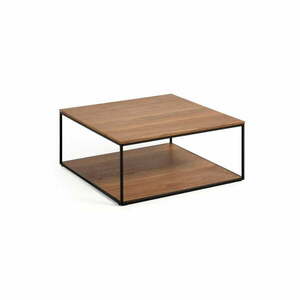 Brązowy stolik z blatem w dekorze orzecha 80x80 cm Yona − Kave Home obraz