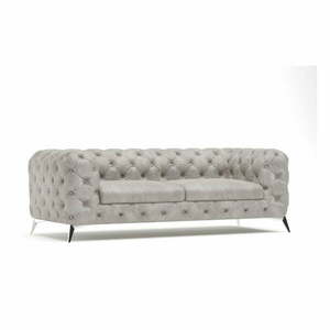 Jasnoszara aksamitna sofa 225 cm Chelsea – Ropez obraz