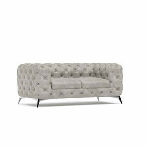 Jasnoszara aksamitna sofa 185 cm Chelsea – Ropez obraz