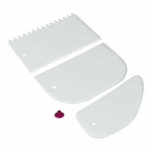 Zestaw 3 białych plastikowych szpatułek Metaltex obraz