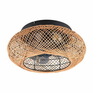 Brązowa lampa sufitowa ze zdalnym sterowaniem/z wentylatorem Lillesand – Trio obraz