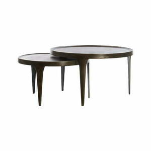 Brązowe okrągłe stoliki zestaw 2 szt. ø 75 cm Tobias – Light & Living obraz