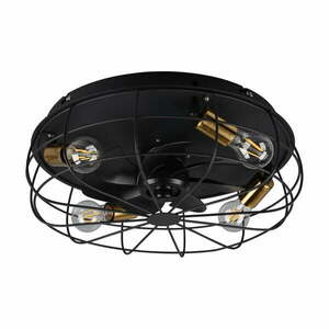 Lampa sufitowa ze zdalnym sterowaniem/z wentylatorem w kolorze matowej czerni Trondheim – Trio obraz