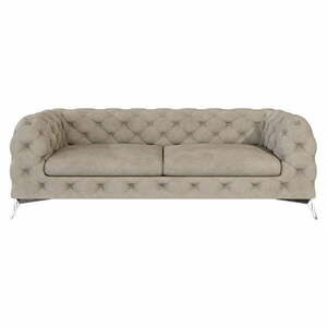 Szarobeżowa aksamitna sofa 225 cm Chelsea – Ropez obraz
