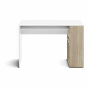 Białe biurko w dekorze dębu 114x50 cm Yale – TemaHome obraz