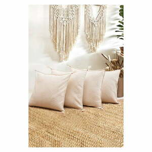 Poszewki na poduszki zestaw 4 szt. z bio bawełny 43x43 cm Natural – Mila Home obraz