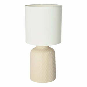 Beżowa lampa stołowa z tekstylnym kloszem (wys. 32 cm) Iner – Candellux Lighting obraz