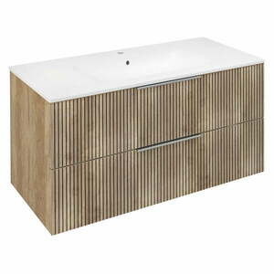 Wisząca szafka bez umywalki w dekorze dębu w naturalnym kolorze 100x52 cm Cirasa – Sapho obraz