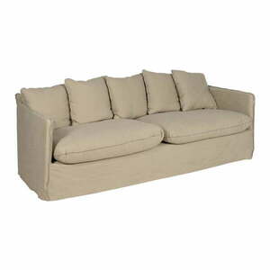 Beżowa lniana sofa 216 cm – Ixia obraz