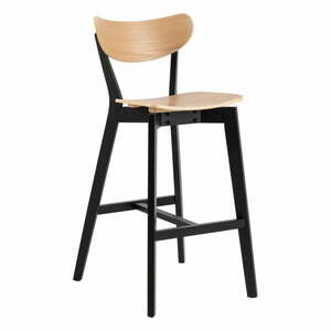 Czarno-naturalne hokery z drewna kauczukowego zestaw 2 szt. 105 cm Roxby – Actona obraz