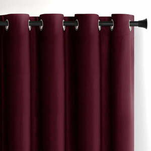 Bordowa aksamitna zasłona częściowo zaciemniająca (dimout) 140x270 cm Eyelets – Restilo obraz