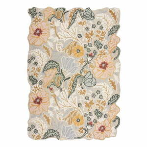 Jasnoróżowy wełniany dywan tkany ręcznie 120x170 cm Daphne Shaped Floral – Flair Rugs obraz