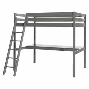 Szare podwyższone łóżko dziecięce z litego drewna sosnowego 140x200 cm PINO – Vipack obraz