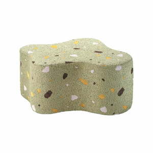 Zielony puf dziecięcy z materiału bouclé/z tkaniny szenilowej Terrazzo Cloud – Wigiwama obraz