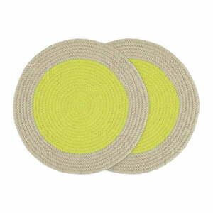 Tekstylna mata stołowa 2 szt. ø 38 cm Lime – Remember obraz