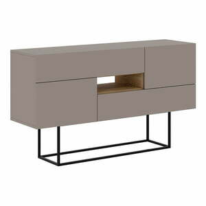 Szarobeżowa niska komoda 145x82 cm Titan – Marckeric obraz