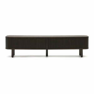 Ciemnobrązowa szafka pod TV w dekorze jesionu 200x50 cm Mailen – Kave Home obraz