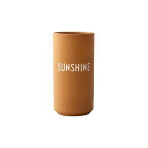 Musztardowy porcelanowy wazon Design Letters Sunshine, wys. 11 cm obraz