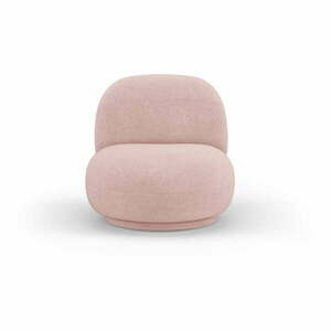 Jasnoróżowy fotel z materiału bouclé Chuck – Micadoni Home obraz