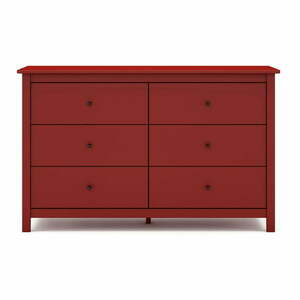 Czerwona niska komoda z drewna sosnowego 130x80 cm Misti – Marckeric obraz