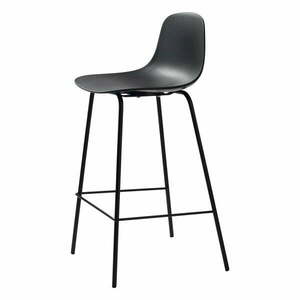 Czarny plastikowy hoker (wysokość siedziska 67, 5 cm) Whitby – Unique Furniture obraz