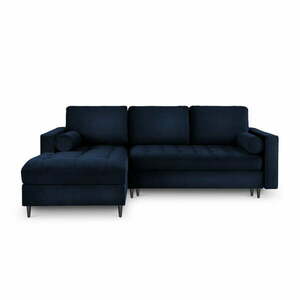Niebieska aksamitna rozkładana sofa Milo Casa Santo obraz