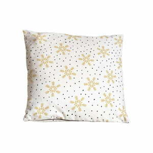 Poduszka dekoracyjna ze świątecznym motywem 45x45 cm Golden Snowflakes – Butter Kings obraz