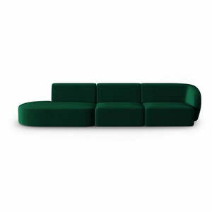 Zielona aksamitna sofa prawostronna 311 cm Paolo – Milo Casa obraz