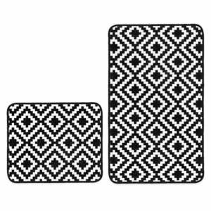 Białe/czarne dywaniki łazienkowe zestaw 2 szt. 60x100 cm – Mila Home obraz