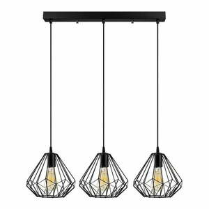 Czarna lampa wisząca z metalowym kloszem Diamond – Opviq lights obraz