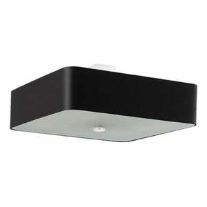 Czarna lampa wisząca z tekstylno-szklanym kloszem Kortez – Nice Lamps obraz