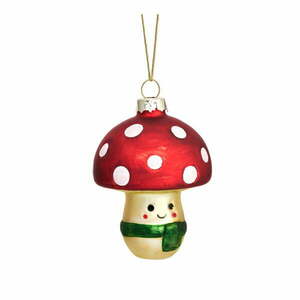 Szklana ozdoba świąteczna wykonana ręcznie ø 6 cm Happy Mushroom – Sass & Belle obraz