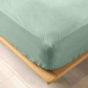 Jasnozielone prześcieradło z bawełny organicznej z gumką 140x190 cm Biolina – douceur d'intérieur obraz