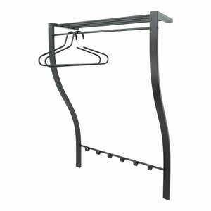 Czarny metalowy wieszak ścienny z półką Carve – Spinder Design obraz