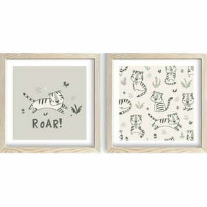 Obrazki dziecięce zestaw 2 szt. 33x68 cm Roar – Wallity obraz