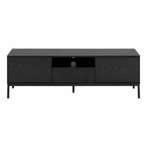 Czarna szafka pod TV w dekorze jesionu 140x45 cm Seaford – Actona obraz