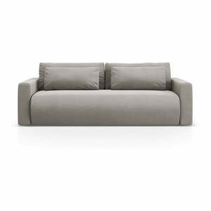 Jasnoszara aksamitna rozkładana sofa ze schowkiem 238 cm Belfast – Cosmopolitan Design obraz