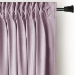 Jasnoróżowa aksamitna zasłona częściowo zaciemniająca (dimout) 140x270 cm Pleat – Restilo obraz