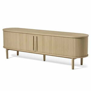 Szafka pod TV w dekorze dębu w naturalnym kolorze 180x56x40 cm Meta – Unique Furniture obraz