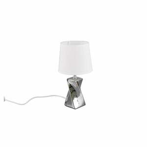 Lampa stołowa w kolorze srebra z tekstylnym kloszem (wysokość 28 cm) Abeba – Trio obraz