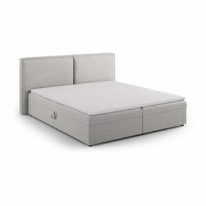 Jasnoszare łóżko boxspring ze schowkiem 180x200 cm Arendal – Cosmopolitan Design obraz
