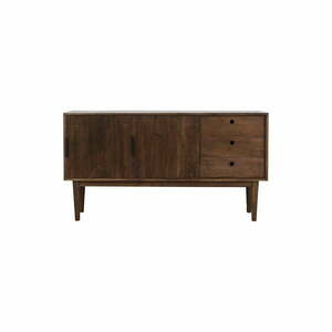 Ciemnobrązowa niska komoda z litego drewna 150x80 cm Bitika – Light & Living obraz