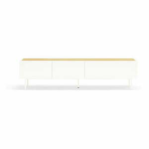 Biało-naturalna szafka pod TV w dekorze dębu 180x45 cm Arista – Teulat obraz